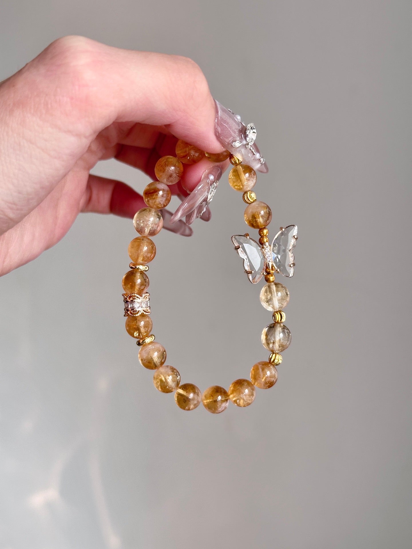 Golden Butterfly – Yellow Citrine Crystal Bracelet