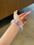 Violet Rain – Amethyst, Rose Quartz & White Phantom Quartz Bracelet