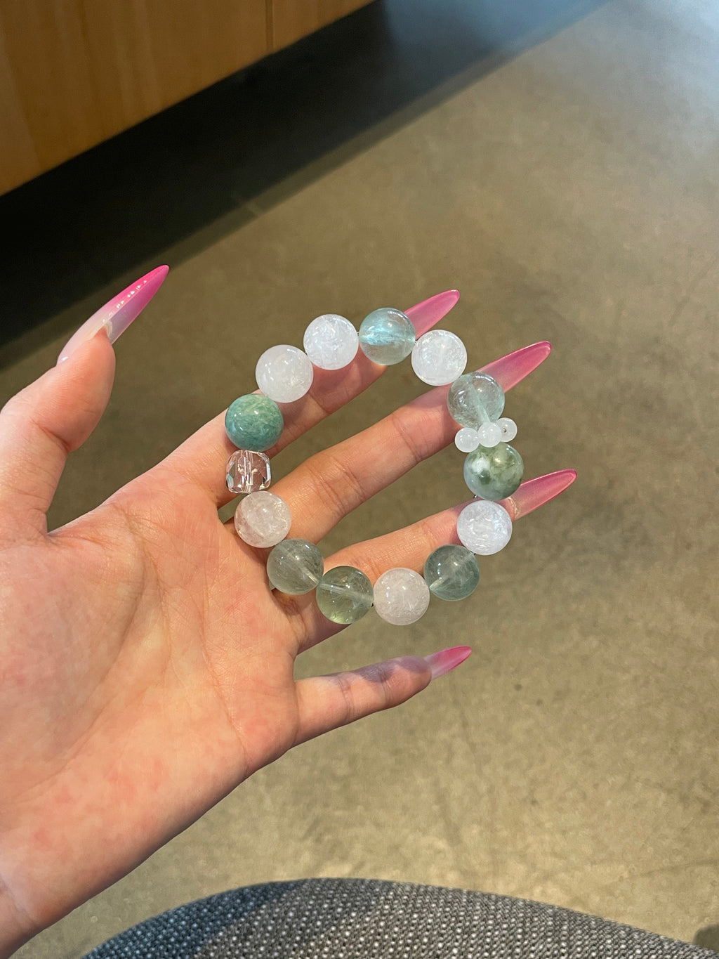 Sea Breeze – Blue Phosphosiderite & White Crystal Bracelet