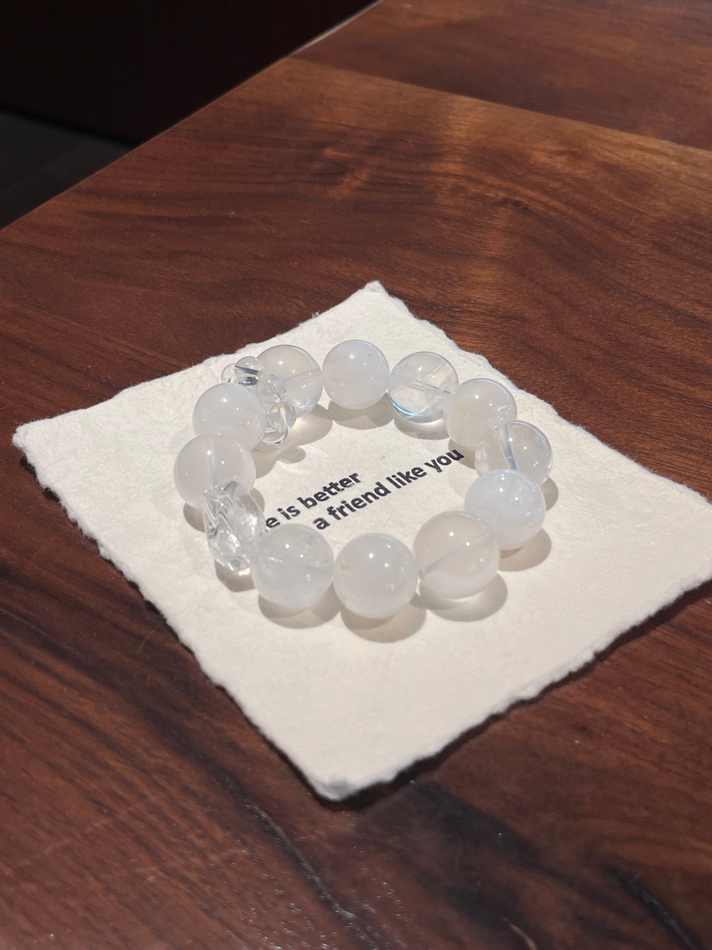 Snowcrest Crystal Bracelet | White Phantom, Milky Quartz & Clear Quartz | 16mm