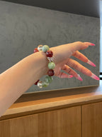 Golden Orchard – Red Flower Agate, Xiuyu Jade & Lemon Citrine Crystal Bracelet