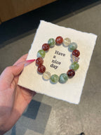 Golden Orchard – Red Flower Agate, Xiuyu Jade & Lemon Citrine Crystal Bracelet