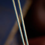 Titanium Frame Gemstone & Mineral Gold-Painted Thangka Necklace with Enamel Lotus (4x5mm, Handmade Cord)