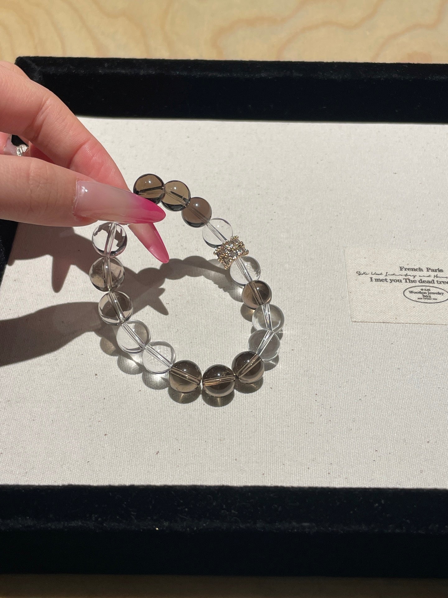 Wildwood Crystal Bracelet | Smoky Quartz & Clear Quartz | 10mm