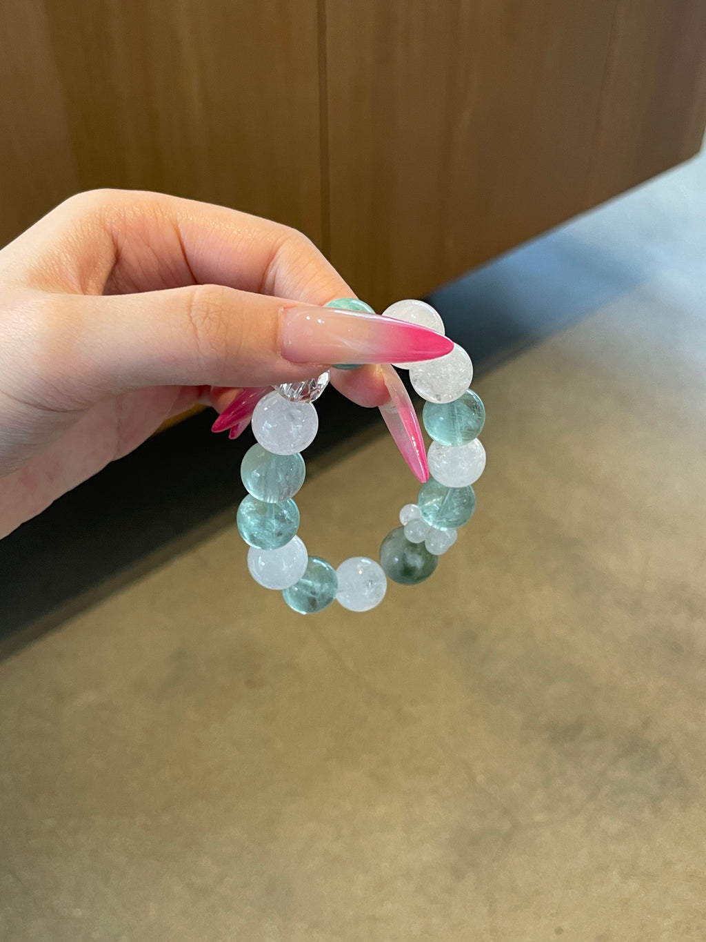 Sea Breeze – Blue Phosphosiderite & White Crystal Bracelet