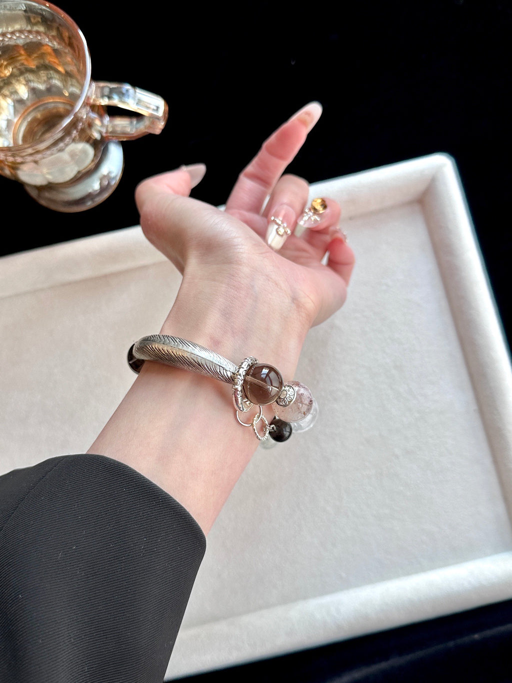 Clear Quartz, White Phantom, Black Super Seven, Silver Obsidian & Smoky Quartz | 14–16mm