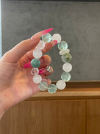 Sea Breeze – Blue Phosphosiderite & White Crystal Bracelet