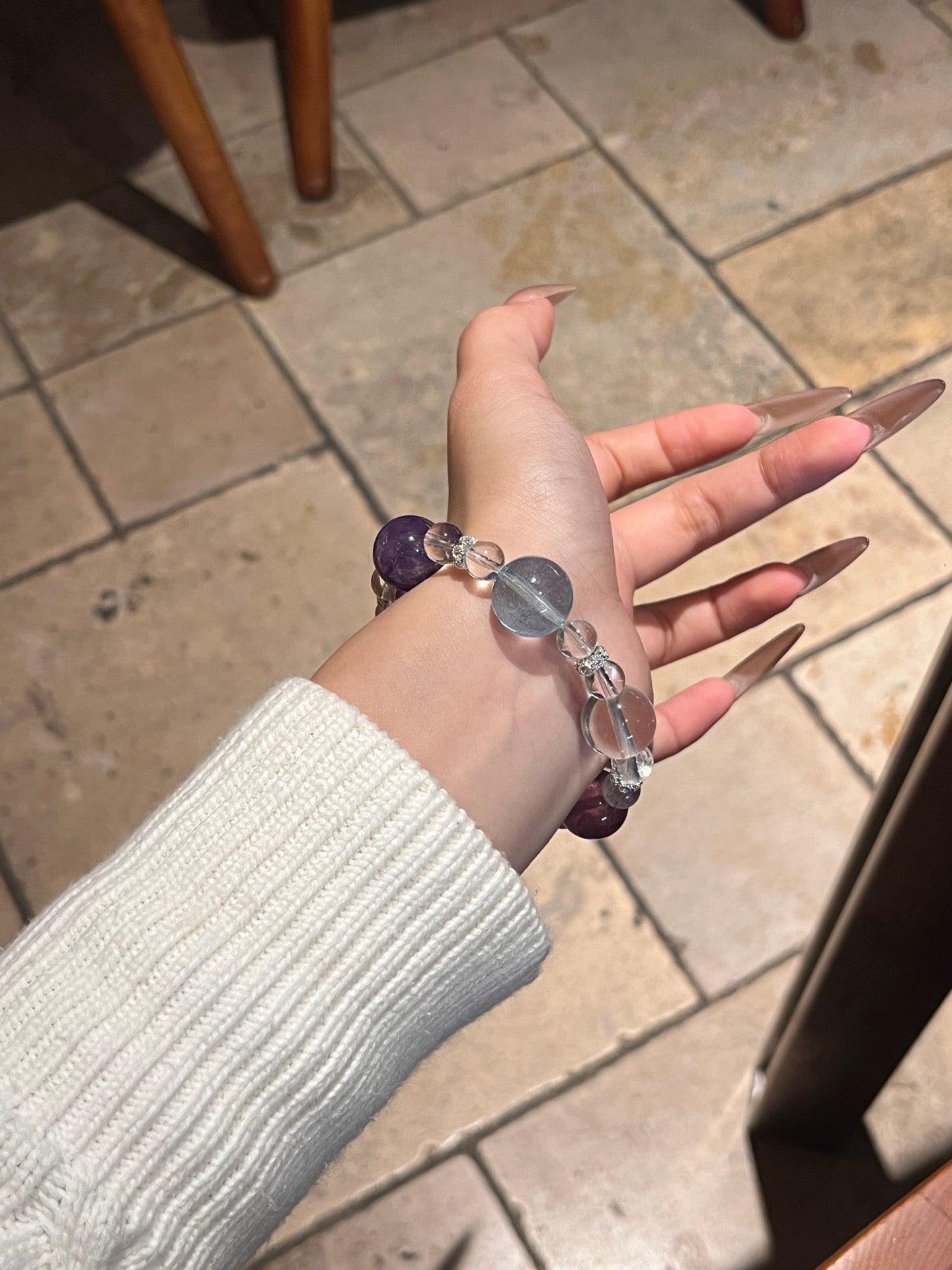 Rainbow Candy | Amethyst, Clear Quartz, Citrine, Aquamarine, Purple Fluorite & Strawberry Quartz Bracelet | 8–14.5mm
