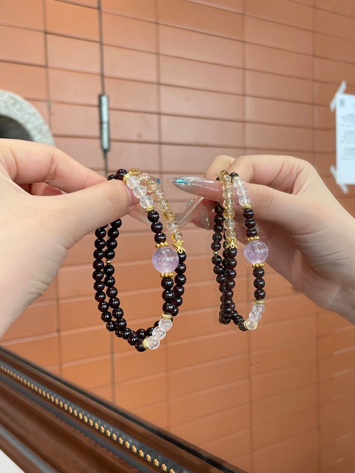 Morning Blossom Garnet & Amethyst Bracelet | Yellow Topaz & Rose Quartz | 6–12mm Beads