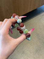 Golden Orchard – Red Flower Agate, Xiuyu Jade & Lemon Citrine Crystal Bracelet