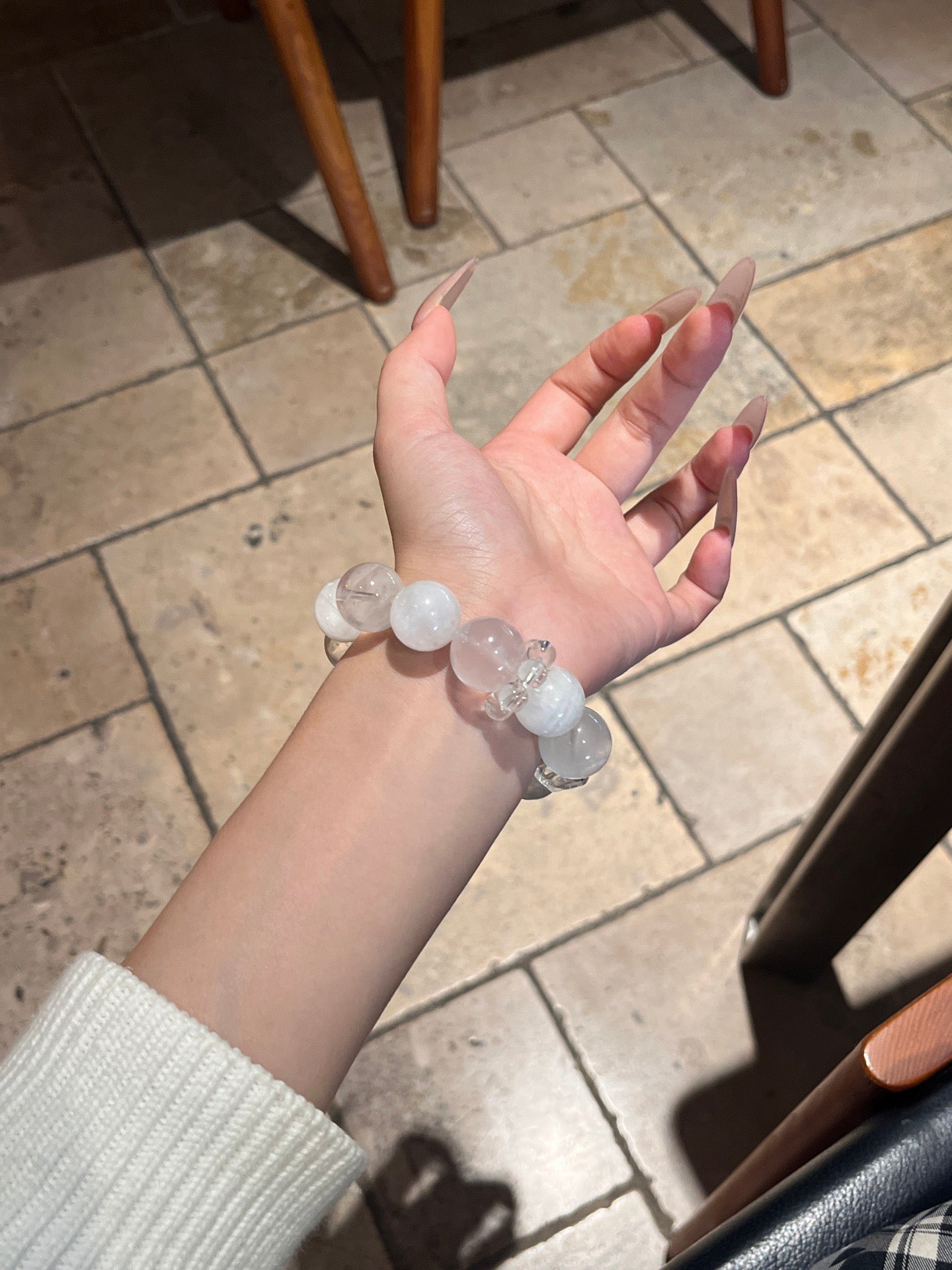 Snowcrest Crystal Bracelet | White Phantom, Milky Quartz & Clear Quartz | 16mm