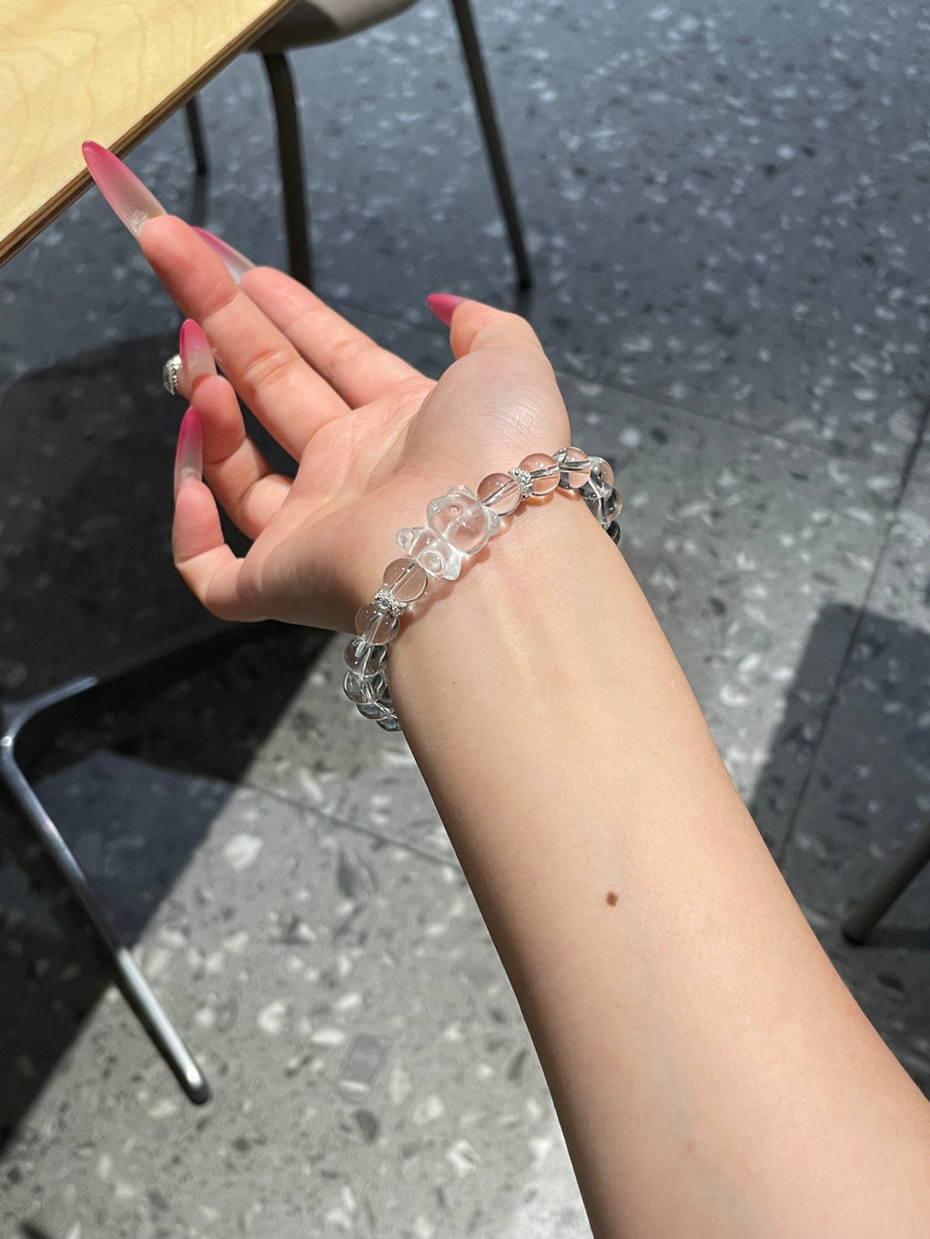 Ice Bear Crystal Bracelet | 8mm Natural Clear Quartz