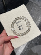 Ice Bear Crystal Bracelet | 8mm Natural Clear Quartz