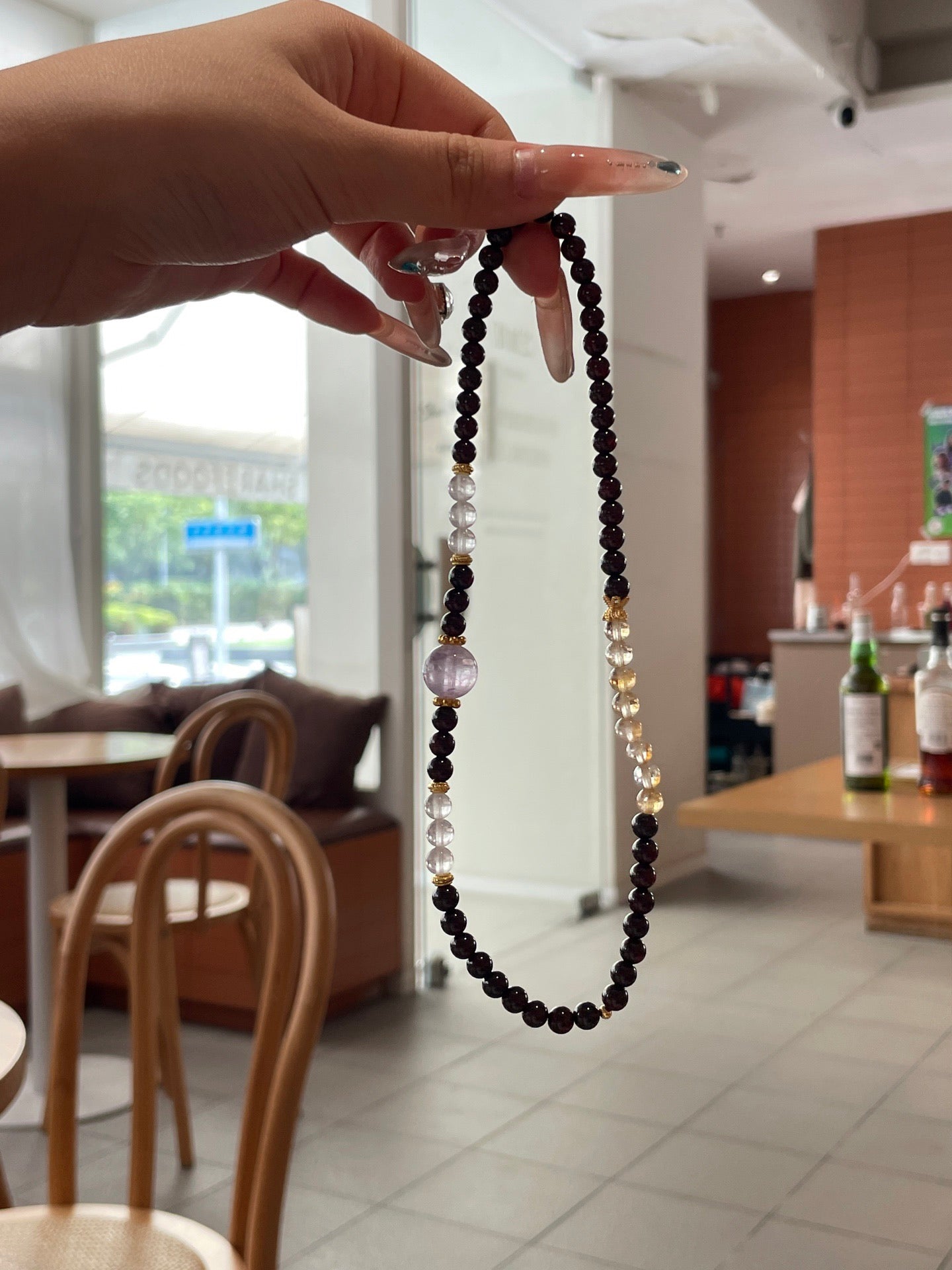 Morning Blossom Garnet & Amethyst Bracelet | Yellow Topaz & Rose Quartz | 6–12mm Beads