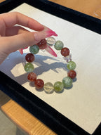 Golden Orchard – Red Flower Agate, Xiuyu Jade & Lemon Citrine Crystal Bracelet