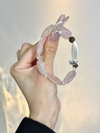 Pink Mailbox – Rose Quartz, Smoky Quartz & Agarwood Crystal Bracelet