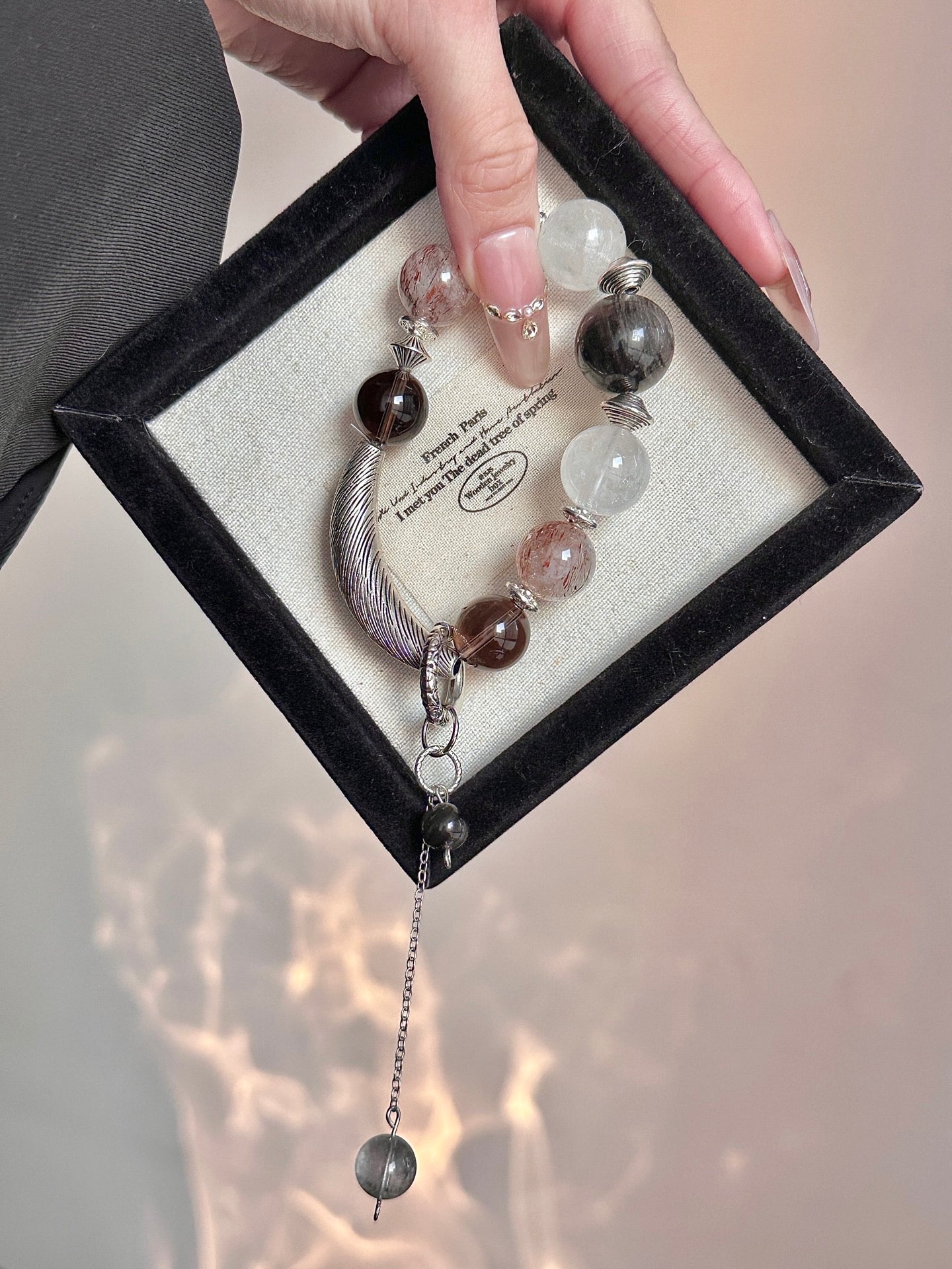 Clear Quartz, White Phantom, Black Super Seven, Silver Obsidian & Smoky Quartz | 14–16mm