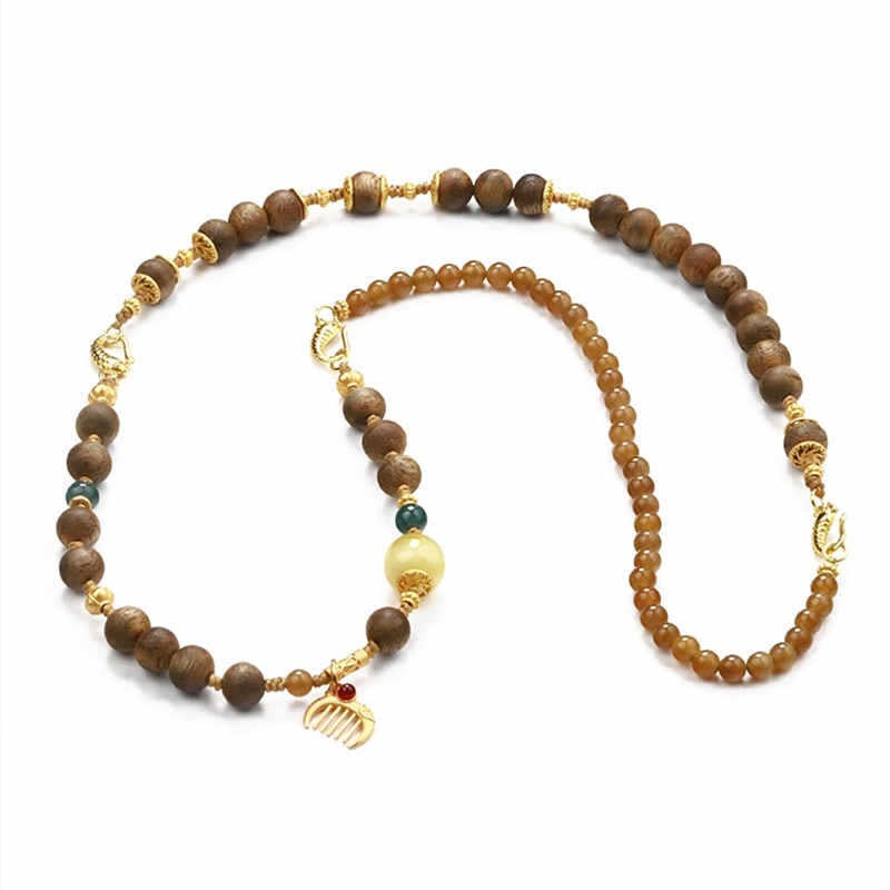 6mm Aquamarine & Hetian Jade Choker Necklace Bracelet | Natural Agarwood
