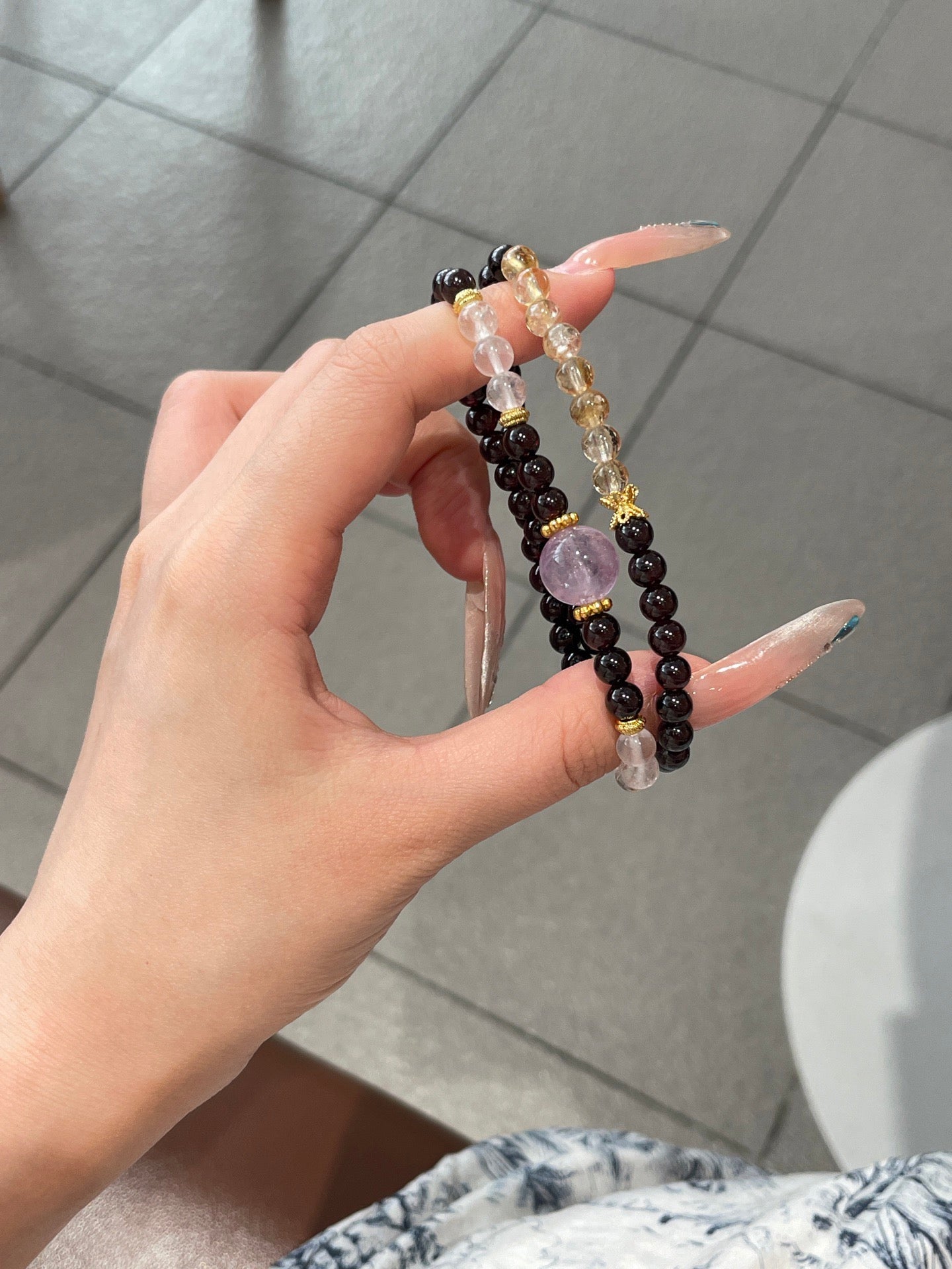 Morning Blossom Garnet & Amethyst Bracelet | Yellow Topaz & Rose Quartz | 6–12mm Beads