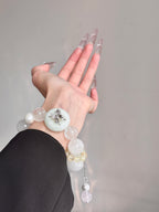 Snow Butterfly – White Crystal, White Phantom & Tianshan Jade Crystal Bracelet