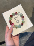 Golden Orchard – Red Flower Agate, Xiuyu Jade & Lemon Citrine Crystal Bracelet