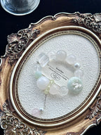 Snow Butterfly – White Crystal, White Phantom & Tianshan Jade Crystal Bracelet