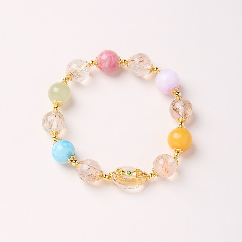 Multi-Gemstone Bracelet | Black Quartz Super Seven Crystal