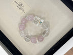 Sweetheart Bear Pendant | Rose Quartz & White Phantom Crystal | 17mm