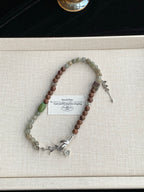 Evergreen – Green Phantom, Sandalwood & Turquoise Crystal Double Bracelet