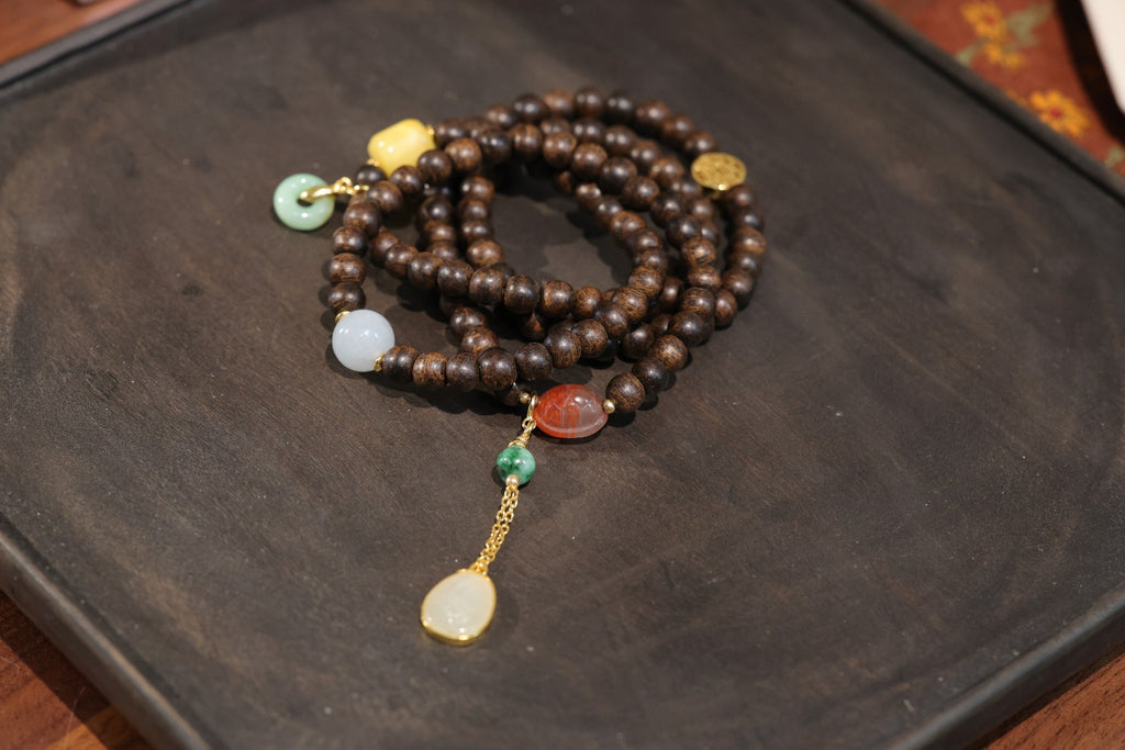 天然印尼星洲文莱沉香108念珠 | Natural Indonesian Bruneian agarwood 108 Buddhist prayer beads