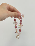 Strawberry Chalcedony Bracelet | 10mm Beads with Zircon | Love & Luck Energy