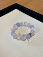 Violet Rain – Amethyst, Rose Quartz & White Phantom Quartz Bracelet