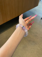 Violet Rain – Amethyst, Rose Quartz & White Phantom Quartz Bracelet