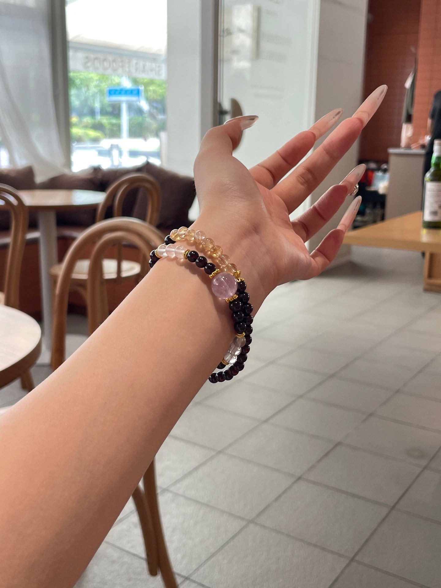 Morning Blossom Garnet & Amethyst Bracelet | Yellow Topaz & Rose Quartz | 6–12mm Beads