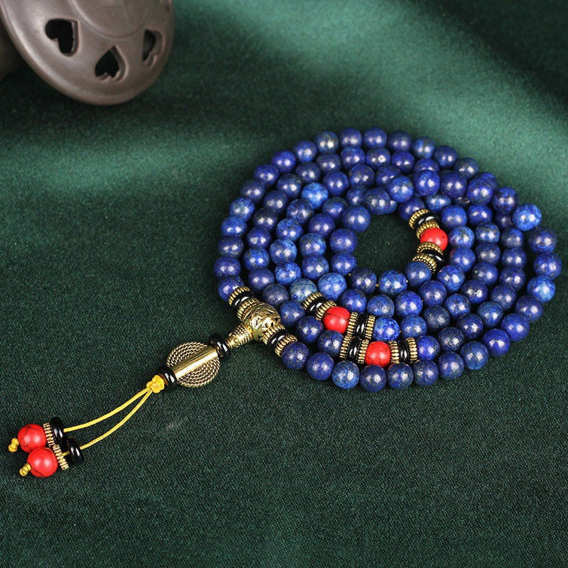 108 Mala Beads Lazurite Positive Bracelet Necklace