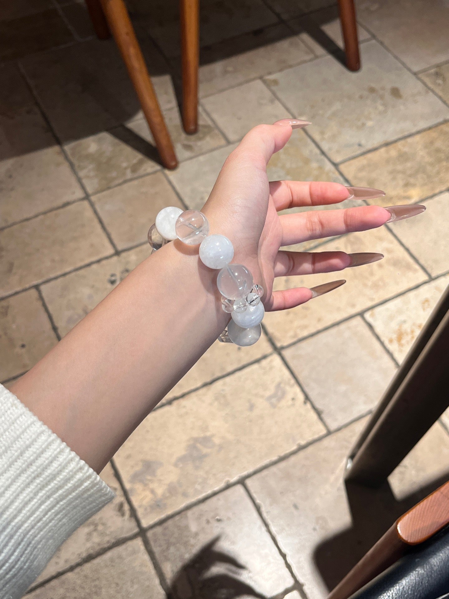 Snowcrest Crystal Bracelet | White Phantom, Milky Quartz & Clear Quartz | 16mm