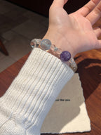 Rainbow Candy | Amethyst, Clear Quartz, Citrine, Aquamarine, Purple Fluorite & Strawberry Quartz Bracelet | 8–14.5mm