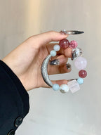 【Soft Berry】Strawberry Quartz & Crystal Multi-Stone Bracelet