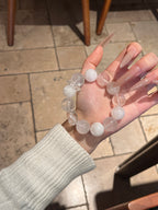 Snowcrest Crystal Bracelet | White Phantom, Milky Quartz & Clear Quartz | 16mm