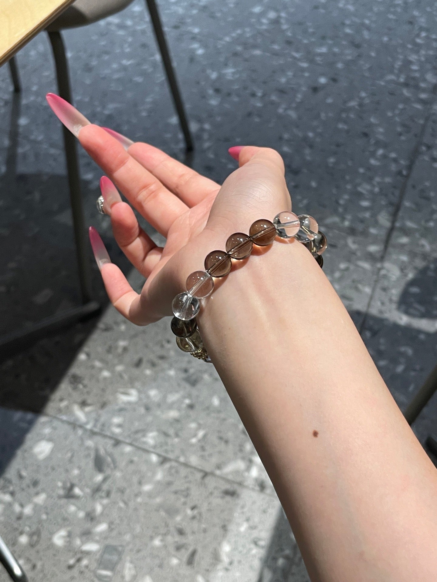 Wildwood Crystal Bracelet | Smoky Quartz & Clear Quartz | 10mm