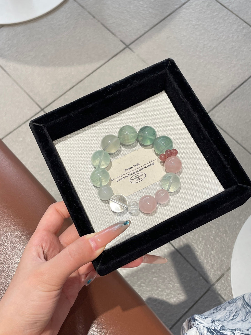Summer Garden Crystal Bracelet | Fluorite, Rose Quartz, Clear Quartz, Strawberry Quartz & Ice Jade | 12–15mm
