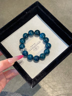 Blue Haven – Blue Phosphosiderite & White Crystal Rings Bracelet