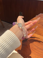 Rainbow Candy | Amethyst, Clear Quartz, Citrine, Aquamarine, Purple Fluorite & Strawberry Quartz Bracelet | 8–14.5mm