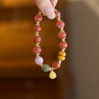 10mm Cherry Red Agate & Green Agate Maitreya Bracelet