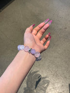 Violet Rain – Amethyst, Rose Quartz & White Phantom Quartz Bracelet