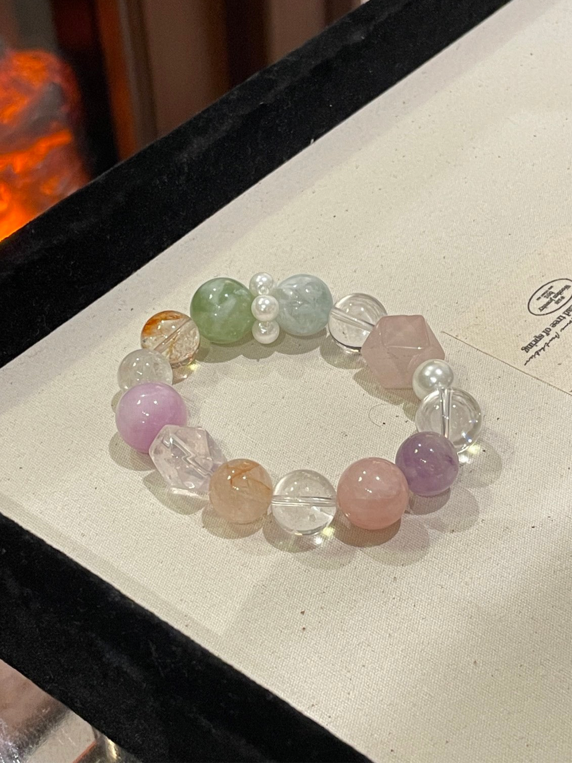 “Spring Meadow” Crystal Bracelet | Amethyst, Lepidolite, Fluorite & Rose Quartz 10–15mm