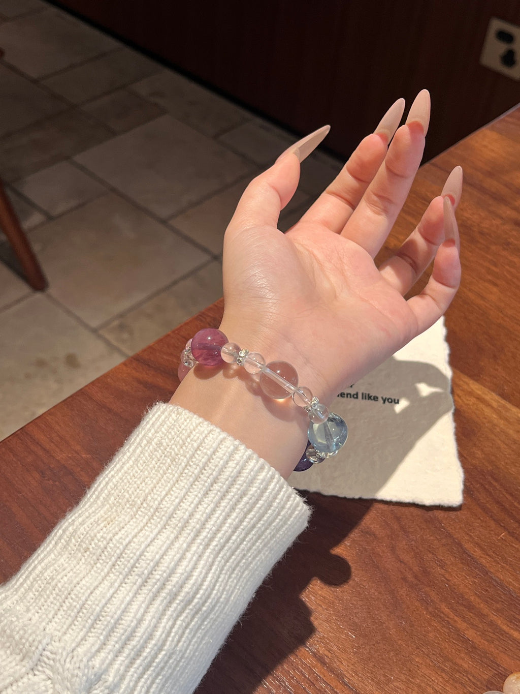 Rainbow Candy | Amethyst, Clear Quartz, Citrine, Aquamarine, Purple Fluorite & Strawberry Quartz Bracelet | 8–14.5mm