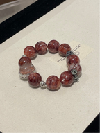 “Rosewood Fortune” Bracelet | Phantom Magic Box & Red Resin Flower 15–16mm