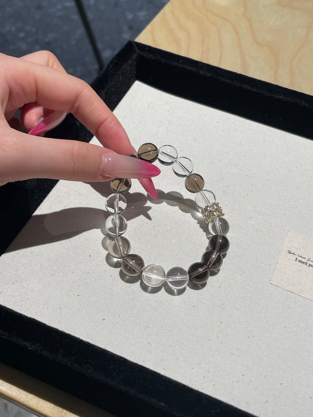 Wildwood Crystal Bracelet | Smoky Quartz & Clear Quartz | 10mm