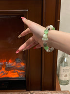 “Mint Jelly” Crystal Bracelet | Green Fluorite, Xiuyu Jade & White Quartz 10–14mm